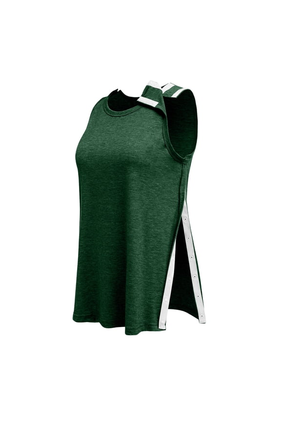 Post Shoulder Surgery Shirts for Women After Rotator Cuff Post Shoulder Surgery Sleeveless Blouses Tear Away Chemo T Shirts Clothing Dark Green XL