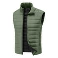 thumbnail image 1 of Domuza Puffer Vest Men Sleeveless Lightweight Zip Up Padded Cotton Gilet Winter Thick Warm Relaxed Fit Quilted Outerwear with Pockets Green XXXXL, 1 of 5