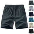 thumbnail image 1 of Domuza Quick Dry Athletic Shorts for Men Workout Running Elastic Waist Drawstring Summer Gym Shorts with Zipper Pockets Dark Gray 4XL, 1 of 6
