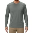 thumbnail image 1 of Domuza Rash Guard for Men Uv Protection Long Sleeve Beach Wear Lightweight Moisture Wicking Raglan Pullover Athletic Gym Blouse for Fishing Running Dark Gray XXXL, 1 of 6