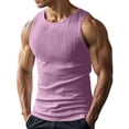 thumbnail image 1 of Domuza Ribbed Tank Tops for Men Knit Sleeveless Workout T Shirt Muscle Gym Fitness Tee Pink XL, 1 of 3