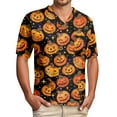 thumbnail image 1 of Domuza Scrub Shirts for Men Halloween Funny Spooky Print Short Sleeve V-Neck Nursing Shirt Stylish Comfy Soft Medical Uniforms with 3 Pockets Ginger M, 1 of 4