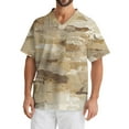 thumbnail image 1 of Domuza Scrub Shirts for Men Plus Size Short Sleeve V-Neck Nurse Uniform Camo Print Stretch T-Shirt Comfort Soft Caregiver Top with Pockets Earthy Yellow L, 1 of 5