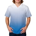 thumbnail image 1 of Domuza Scrub Tops Men Gradient Tie-Dye Short Sleeve V Neck Work Uniform Loose Fit Comfy Soft Medical Scrub Tops with 3 Pockets Light Blue XL, 1 of 4