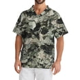 thumbnail image 1 of Domuza Scrub Tops Men Plus Size Short Sleeve V-Neck Working Uniform Camo Print Stretch T-Shirt Soft Comfort Nursing Top with Pockets Mint Green L, 1 of 4
