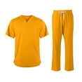 thumbnail image 1 of Domuza Scrubs Medical Uniform for Men Scrubs Set Medical Scrubs Top and Pants with Multiple Pockets Yellow M, 1 of 5