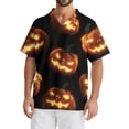 thumbnail image 1 of Domuza Scrubs for Men Top Plus Size V-Neck Short Sleeve Spooky Funny Print Nursing Top Comfort Soft Stretch Medical Workwear with Pockets Earthy Yellow XL, 1 of 4