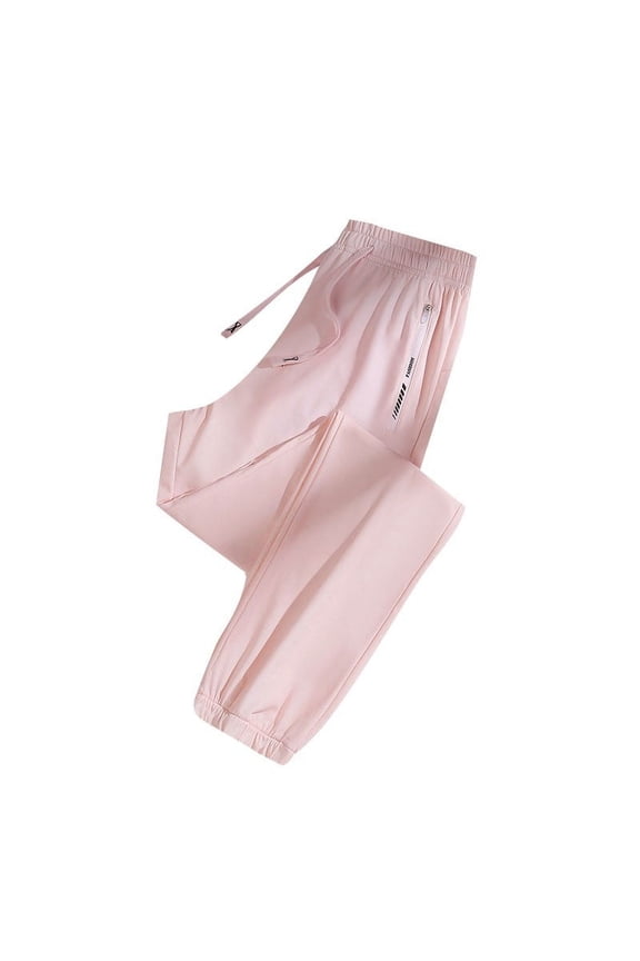 Seniors’ Favorite: Ultra Stretch Lounge Pants Made with Cooling Ice Silk, Breathable & Soft Pink XL
