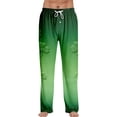 thumbnail image 1 of Domuza St Patricks Day Pajama Pants for Men Shamrock Graphics Stretch Waist Drawstring Pjs Trousers Relaxed Fit Soft Lounge Sleep Pants with Pockets Dark Green 2XL, 1 of 5