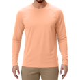 thumbnail image 1 of Domuza Sun Protection Shirts for Men Athletic Workout Long Sleeve Rash Guard Shirt Lightweight Crew Neck Tops Comfort Pullover for Fishing Running Pink XXL, 1 of 7