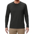 thumbnail image 1 of Domuza Sun Shirts for Men Athletic Gym Long Sleeve Rash Guard Shirt Lightweight Raglan Top Moisture Wicking Blouse for Fishing Running Black XXXL, 1 of 6