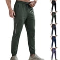 thumbnail image 1 of Domuza Sweatpants for Men Athletic Workout Lightweight Pants Quick Dry Running Joggers with Zipper Pockets Army Green XL, 1 of 5