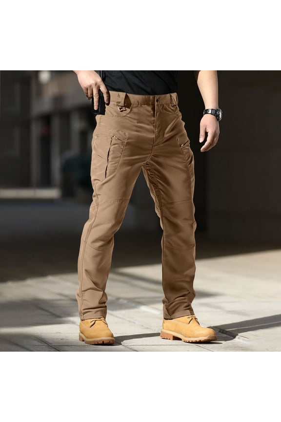 Cargo Pants for Men Casual Stretch Water Resistant Ripstop Pant 2026 Summer Outdoor Lightweight Work Hiking Pant with Pockets Brown S