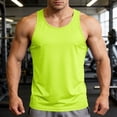 thumbnail image 1 of Domuza Tank Top for Mens Muscle Fit Workout T Shirt Lightweight Vest Casual Gym Sleeveless Shirts Beach Vacation Tank Top Fluorescent Green L, 1 of 6