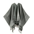 thumbnail image 1 of Domuza Tassel Shawl Wraps for Women Open Front Poncho Cape Fashion Reversible Blanket Scarf Travel Cardigan Sweater Gray, 1 of 3