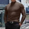thumbnail image 1 of Domuza Turtleneck Sweater Men Long Sleeve Casual Lightweight Slim Fit Pullover Top Fall Winter Thermal Soft Comfy Stretch Basic Blouse Coffee S, 1 of 4