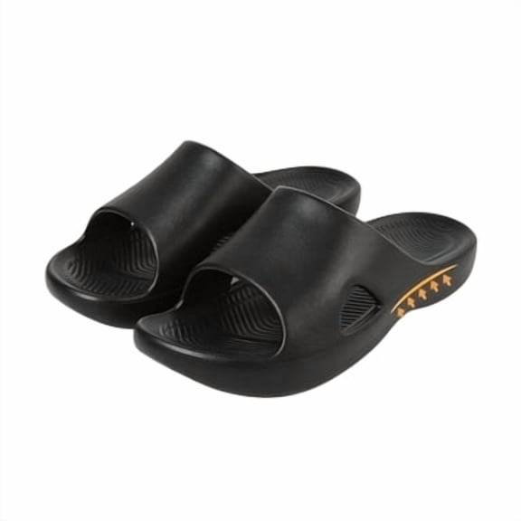 Domuza Unisex Black Recovery Slide Sandals, Cushioned EVA Footbed for Post-Workout, Shower, and All-Day Comfort Black 10.5（EU-44）