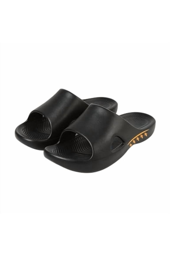 Unisex Black Recovery Slide Sandals, Cushioned EVA Footbed for Post-Workout, Shower, and All-Day Comfort Black 8（EU-40）