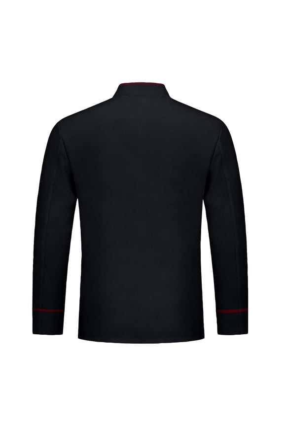 Unisex Chef Jacket Classic Long Sleeve Kitchen Restaurant Hotel Works Uniform Waterproof Solid Breathable Lightweight Tops Black S