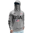 thumbnail image 1 of Domuza Upf 50+ Fishing Shirts for Men Usa Flag Graphics Long Sleeve Sun Protection Hoodie Summer Outdoor Running Hiking Rash Guard Top Light Gray XL, 1 of 4