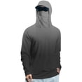 thumbnail image 1 of Domuza Upf 50 Sun Protection Hoodie Shirts Men Long Sleeve Gradient Color T Shirts 2026 Summer Outdoor Fishing Hiking Spf Rash Guard Tops with Mask Light Green XL, 1 of 4
