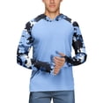 thumbnail image 1 of Domuza Uv Protection Shirts for Men Lightweight Long Sleeve Hooded Sun Shirt SPF 50+ UPF Hoodie Summer Fishing Shirts Dark Blue 2XL, 1 of 4