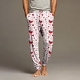 thumbnail image 1 of Domuza Valentines Day Pajamas for Men Cute Hearts Drawstring Stretch Waist Jogger Pj Pants Loose Fit Lightweight Lounge Sleep Pants Wine L, 1 of 7