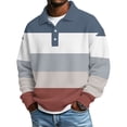 thumbnail image 1 of Domuza Waffle Polo Shirts Men Long Sleeve Casual Button Down Collared Shirt Spring Summer Lightweight Relaxed Fit Contrast Color Top Royal Blue XL, 1 of 5
