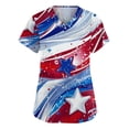 thumbnail image 1 of Domuza Woman's Independence Day Shirt Short Sleeve Scrub Tops Casual Loose V-Neck Tee Shirts 2026 New Trendy Work Uniform with Pockets Red XL, 1 of 5
