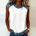 thumbnail image 1 of Domuza Woman's July Of 4th Shirts American Flag Print Sleeveless Tops Casual Loose Grew Neck T Shirts 2026 New Lightweight Clothing White S, 1 of 6