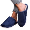 thumbnail image 1 of Domuza Women Arch Support Slippers – Indoor Plush Winter Autumn Slippers Warm Comfortable Soft Non-Slip Shoes, Corduroy Closed Toe Ladies Slides Outdoor Blue 7（EU-38）, 1 of 9