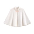 thumbnail image 1 of Domuza Women Capelet Shawl Short Cloak Cape Warm Poncho Fall Winter Soft Shawl Cover Up White, 1 of 2