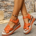 thumbnail image 1 of Domuza Women Orthopedic Wedge Platform Sandals, Adjustable Strap Non Slip Breathable Thick Sole Summer Casual Shoes Orange 5.5（EU-36）, 1 of 6
