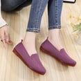 thumbnail image 1 of Domuza Women's Breathable Knit Slip-On Casual Shoes, Lightweight Mesh Comfort Walking Sneakers, Non-Slip Footwear for All-Day Wear Purple 6.5（EU-37）, 1 of 4