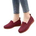 thumbnail image 1 of Domuza Women's Breathable Knit Slip-On Casual Shoes, Lightweight Mesh Comfort Walking Sneakers, Non-Slip Footwear for All-Day Wear Red 7.5（EU-39）, 1 of 5