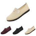 thumbnail image 1 of Domuza Women's Breathable Mesh Slip-On Walking Shoes, Lightweight Non-Slip Soft Sole Comfort Sneakers, Casual Footwear for Daily Walking, Indoor & Outdoor Activities Beige 8（EU-40）, 1 of 7