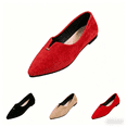 thumbnail image 1 of Domuza Women's Casual Slip-On Shoes, Versatile Flat Sole Footwear for Everyday Wear, Comfortable for Work and Casual Outings Red 8（EU-40）, 1 of 6