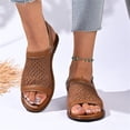 thumbnail image 1 of Domuza Women’s Comfortable Mesh Open Toe Sandals, Adjustable Buckle Ankle Strap Flat Shoes with Soft Insole for Summer and Outdoor Use Brown 10（EU-43）, 1 of 9