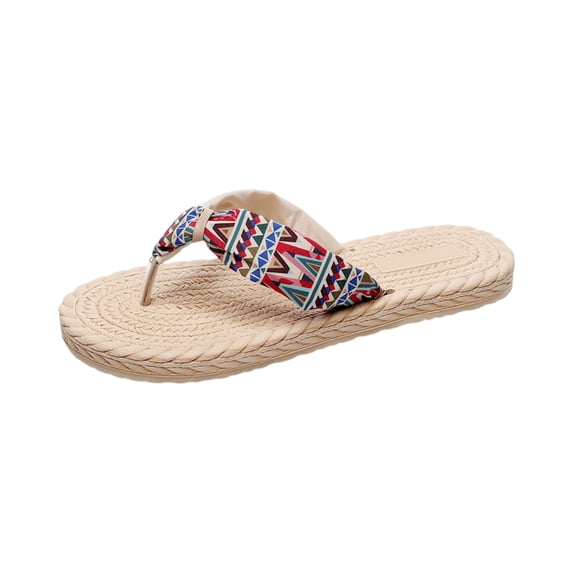 Domuza Women's Flip Flops Comfortable Casual 2026 Summer New Beach Walking Thong Sandals Red 5.5(EU-36)