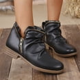 thumbnail image 1 of Domuza Women's Knee High Side Zipper Boots, Faux Leather Round Toe Block Heel Tall Dress Boots, Comfort Non-Slip Fall Winter Booties for Office Daily Commuting Wear Black 10（EU-43）, 1 of 4