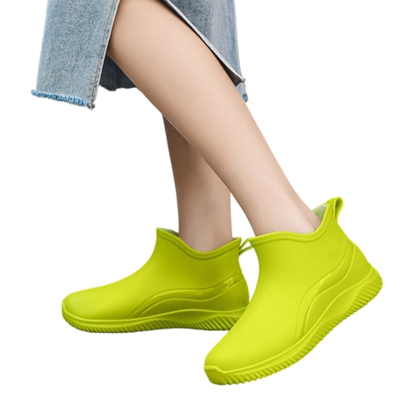 Domuza Women’s Low Ankle Waterproof Rain Boots, Non-Slip Lightweight PVC Ankle Rain Shoes for Outdoor Walking Kitchen Work Gardening 8(EU-40) 40