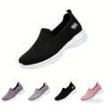 thumbnail image 1 of Domuza Women's Orthopedic Arch Fit Slip-Ins Sneakers, Comfortable Mesh Walking Shoes with Max Cushioning, Casual Orthowear for All-Day Wear Black 7.5（EU-39）, 1 of 5