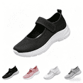 thumbnail image 1 of Domuza Women's Orthopedic Mary Jane Shoes, Breathable Mesh Non-Slip Sneakers, Comfort Lightweight Casual Nursing Walking Footwear for Daily Wear Black 8（EU-40）, 1 of 5