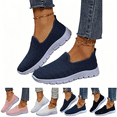 thumbnail image 1 of Domuza Women's Orthopedic Slip On Shoes, Arch Support Memory Foam Sneakers, Lightweight Non-Slip Minimalist Casual Walking Footwear for All Seasons Dark Blue 8（EU-40）, 1 of 5