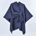 thumbnail image 1 of Domuza Women's Shawl Wrap Poncho Cape Tassel Open Front Cardigan Shawls for Fall Winter Navy, 1 of 3