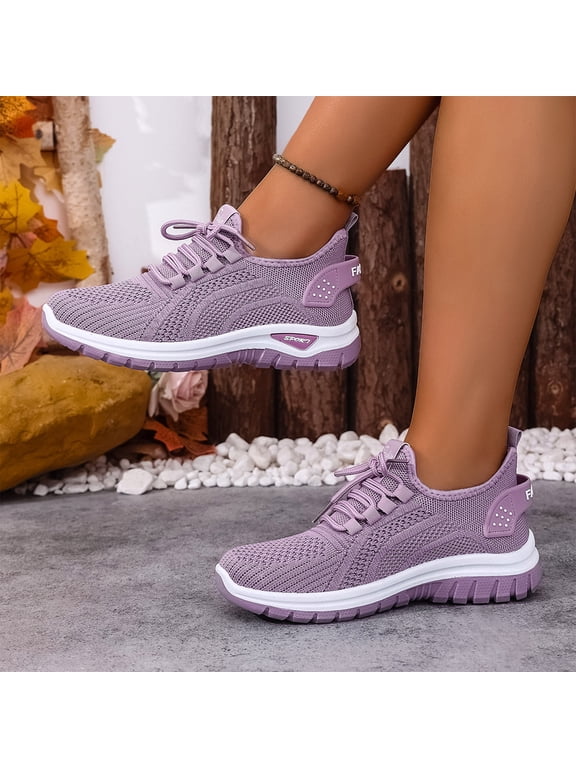 Women's Slip-On Walking Shoes, Lightweight Orthopedic Athletic Sneakers with Arch Support, Perfect for Work, Travel, Gym and Daily Sports Purple 9(EU-42)