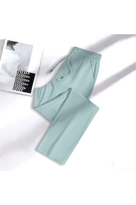 Women‘s Soft Touch Pants with Ultra Stretch Waistband, Ice Silk Lined and Breathable Mint Green XL