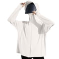 thumbnail image 1 of Domuza Women's Upf 50+ Sun Hoodie Shirts with Mask and Brim Long Sleeve Solid T-Shirts Summer 2026 Fashion Uv Protection Ice Silk Sunscreen Blouses White One Size, 1 of 3