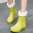 thumbnail image 1 of Domuza Women’s Waterproof Ankle Rain Boots with Warm Fleece Lining, Non-Slip Lightweight PVC Rain Shoes for Outdoor Walking Work 5.5（EU-36） 36, 1 of 4