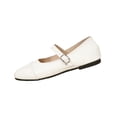 thumbnail image 1 of Domuza Womens Mary Jane Shoes Slip on Dressy Ballerina Flats 2026 New Trendy Non-Slip Flats for Work Office Casual White 8（EU-40）, 1 of 7